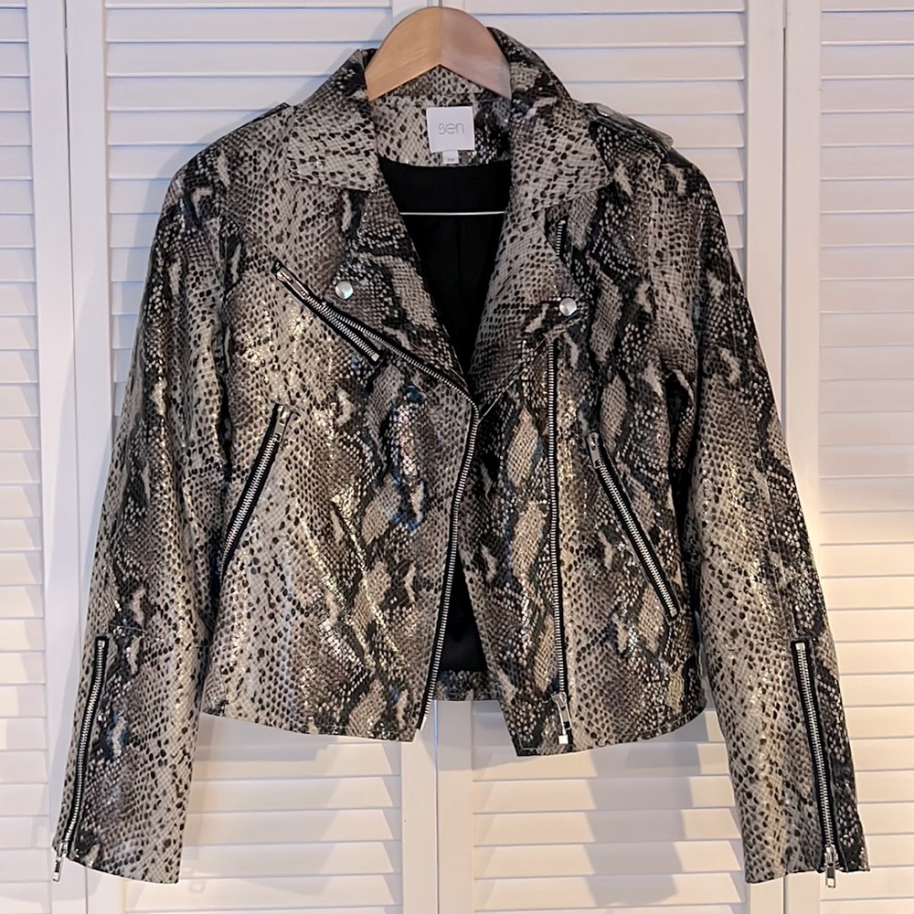 NWOT Snakeskin Moto Jacket